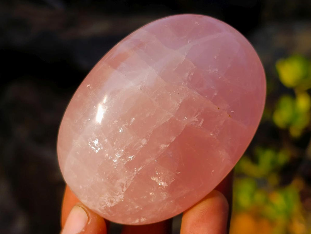 Polished Gemmy Rose Quartz Palm Stones x 24 From Madagascar - Toprock Gemstones and Minerals 