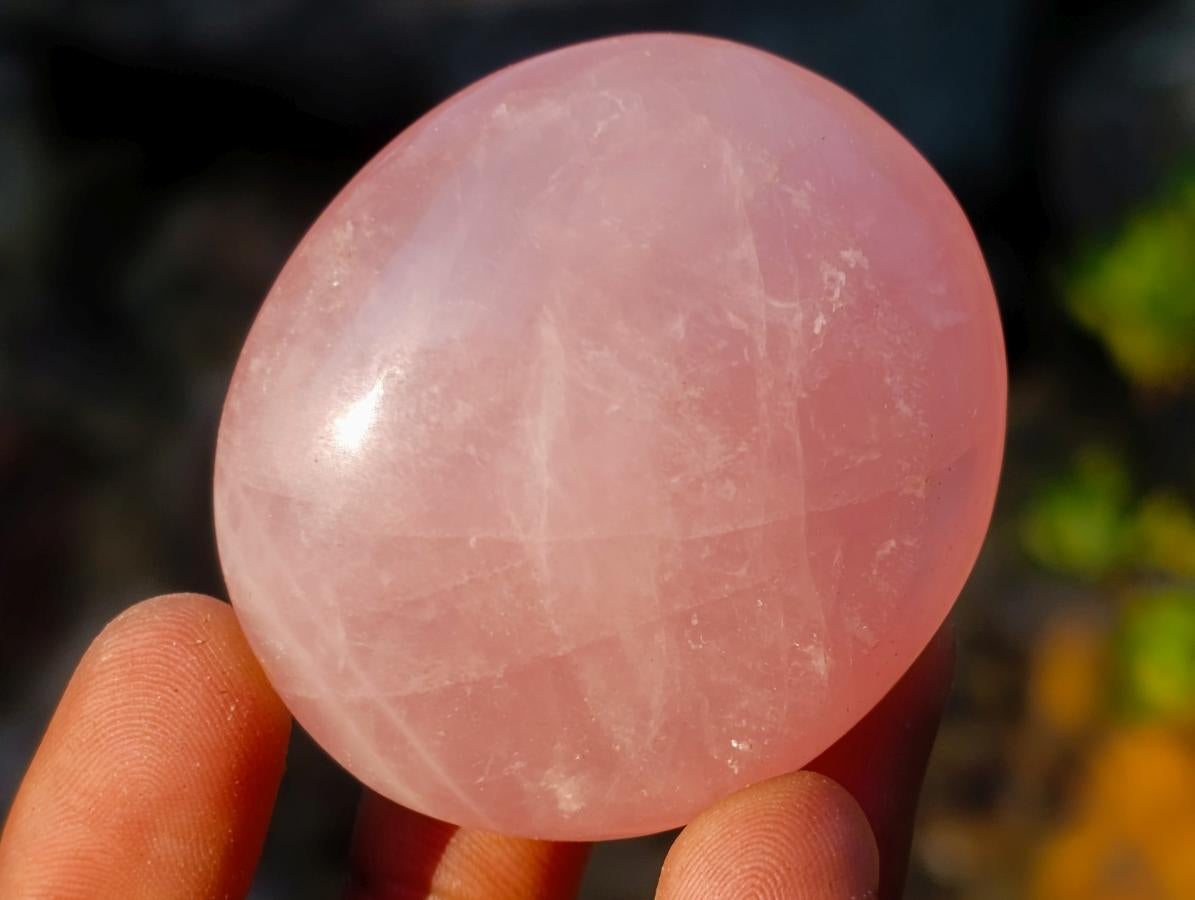 Polished Gemmy Rose Quartz Palm Stones x 24 From Madagascar - Toprock Gemstones and Minerals 