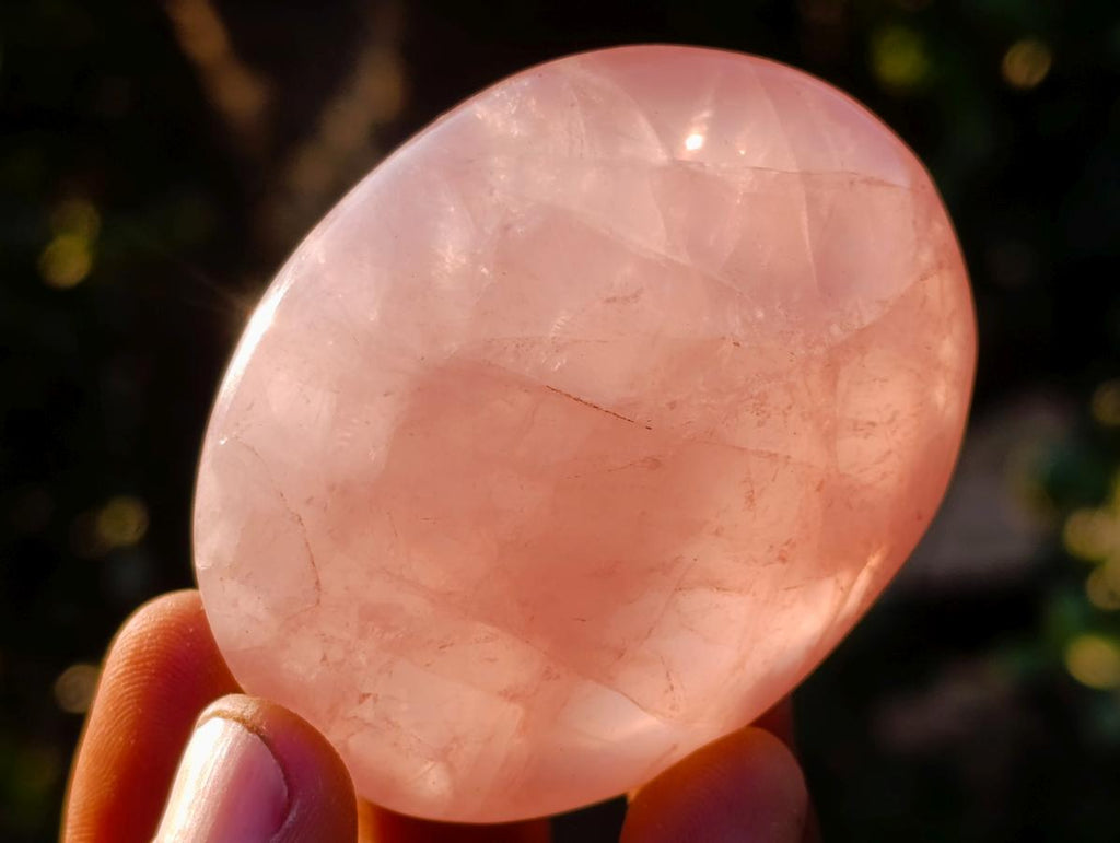 Polished Gemmy Rose Quartz Palm Stones x 24 From Madagascar - Toprock Gemstones and Minerals 