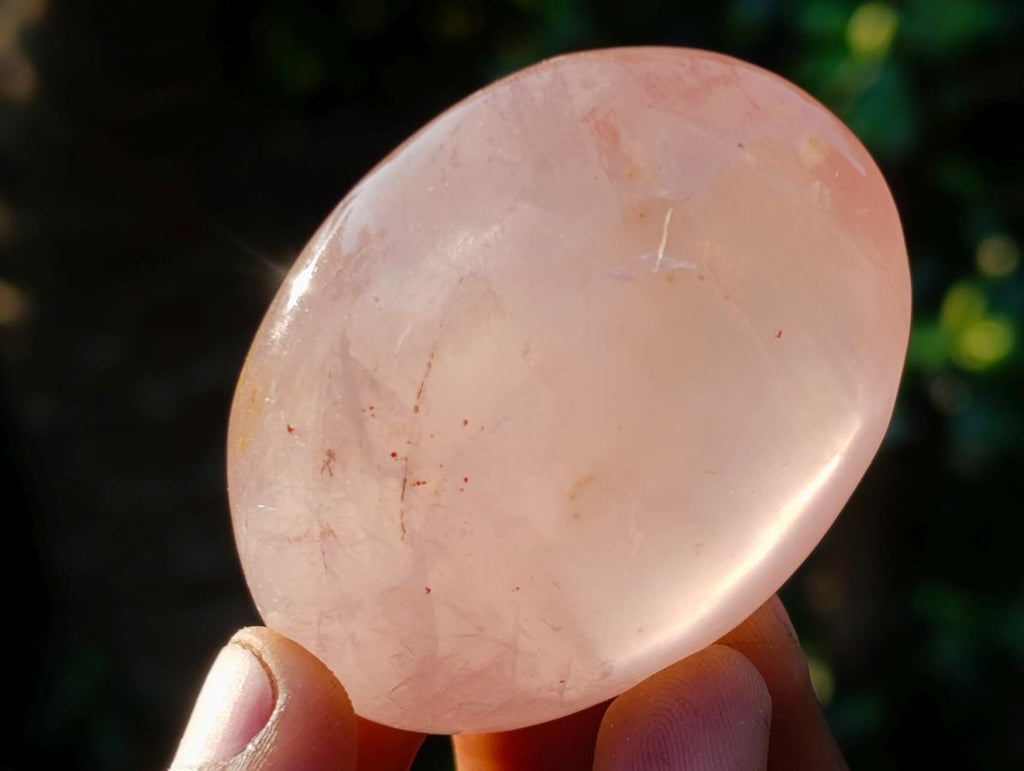 Polished Gemmy Rose Quartz Palm Stones x 24 From Madagascar - Toprock Gemstones and Minerals 