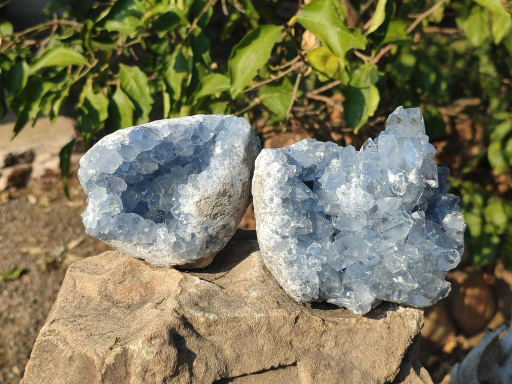 Natural Blue Celestite Specimens x 3 From Sakoany, Madagascar - Toprock Gemstones and Minerals 