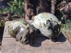 Hand Made Leopard Stone Hippo Carvings x 2 From Nyanga, Zimbabwe - Toprock Gemstones and Minerals 