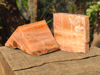 Natural Rhombohedral Sunset Orange Calcite Specimens x 6 From Spitzkop, Namibia - Toprock Gemstones and Minerals 