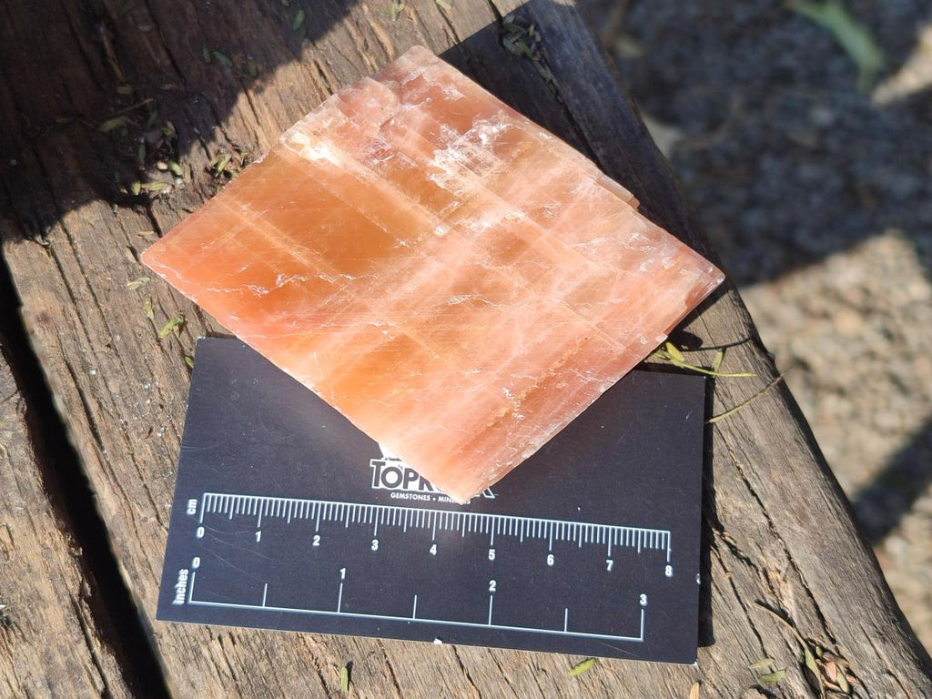 Natural Rhombohedral Sunset Orange Calcite Specimens x 6 From Spitzkop, Namibia - Toprock Gemstones and Minerals 