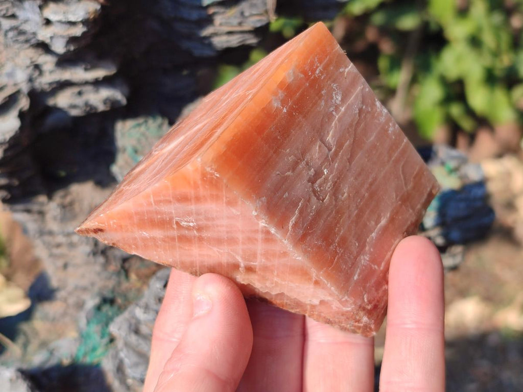 Natural Rhombohedral Sunset Orange Calcite Specimens x 6 From Spitzkop, Namibia - Toprock Gemstones and Minerals 