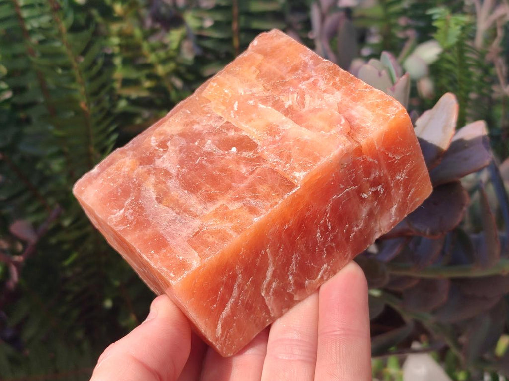 Natural Rhombohedral Sunset Orange Calcite Specimens x 6 From Spitzkop, Namibia - Toprock Gemstones and Minerals 