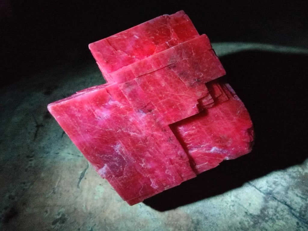 Natural Rhombohedral Sunset Orange Calcite Specimens x 6 From Spitzkop, Namibia - Toprock Gemstones and Minerals 