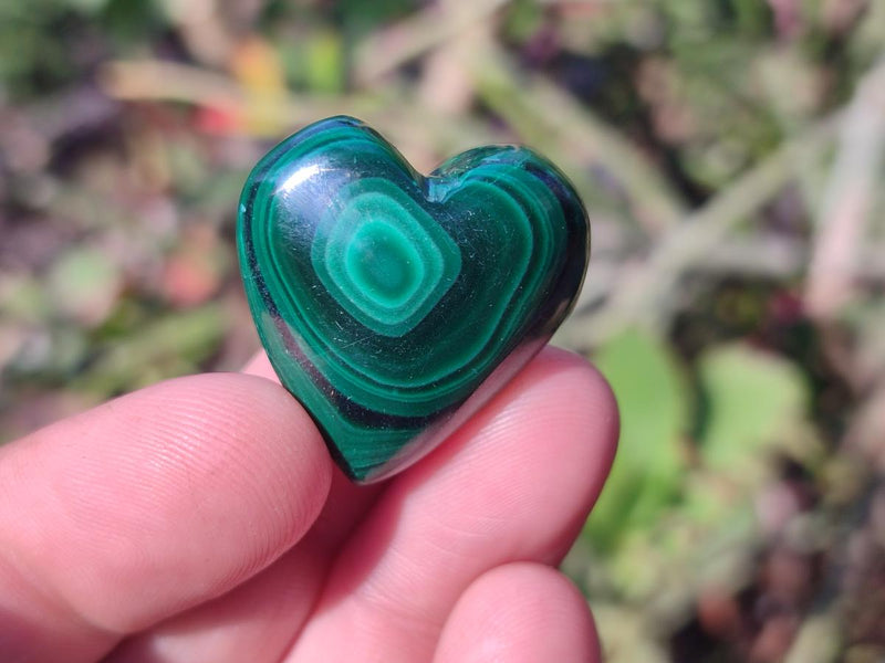 Polished Flower Banded Malachite Jewellery Hearts x 42 From Congo - Toprock Gemstones and Minerals 