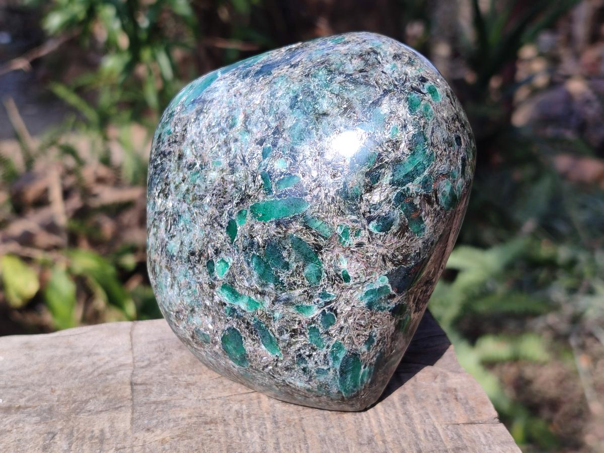 Polished Large Emerald Mica 'Mutokolite' Standing Display Piece x 1 From Mutoko, Zimbabwe - Toprock Gemstones and Minerals 