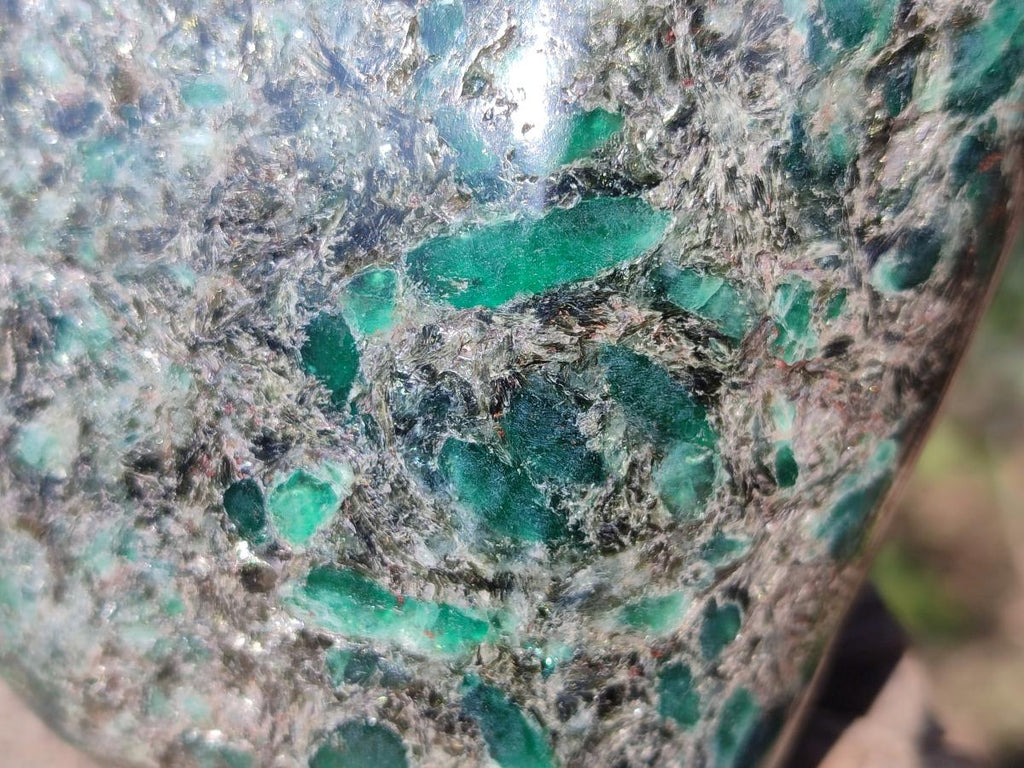 Polished Large Emerald Mica 'Mutokolite' Standing Display Piece x 1 From Mutoko, Zimbabwe - Toprock Gemstones and Minerals 