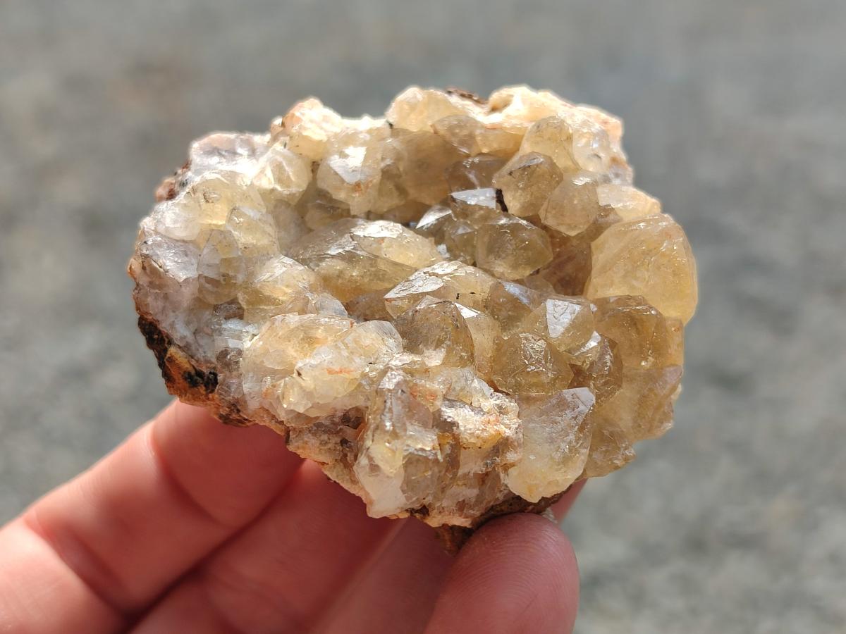 Natural Golden Limonite Quartz Clusters x 12 From Solwezi, Zambia