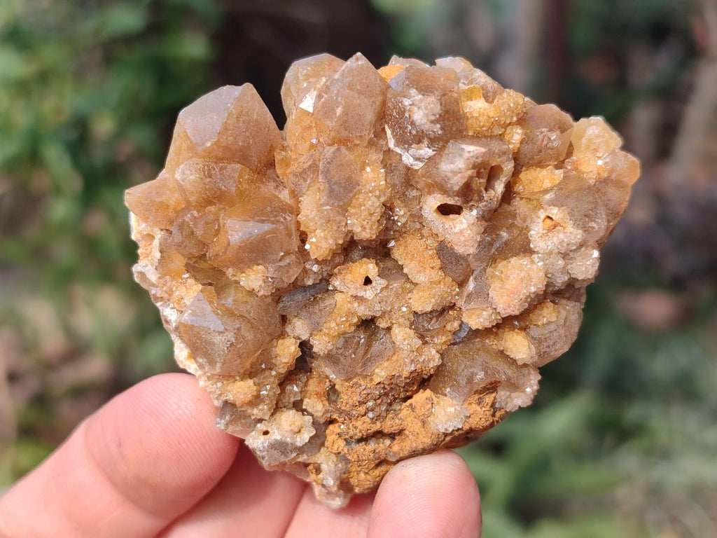 Natural Golden Limonite Quartz Clusters x 12 From Solwezi, Zambia