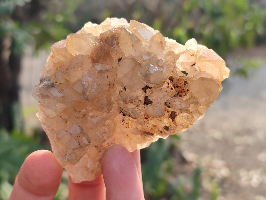 Natural Golden Limonite Quartz Clusters x 12 From Solwezi, Zambia
