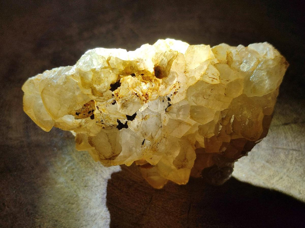 Natural Golden Limonite Quartz Clusters x 12 From Solwezi, Zambia