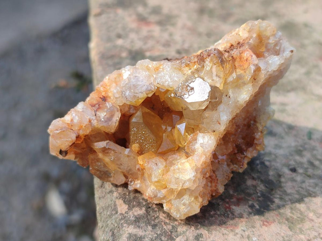 Natural Golden Limonite Quartz Clusters x 12 From Solwezi, Zambia