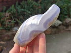 Polished and Natural Blue Lace Agate Standing Display Pieces x 3 From Nsanje, Malawi - Toprock Gemstones and Minerals 