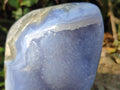 Polished and Natural Blue Lace Agate Standing Display Pieces x 3 From Nsanje, Malawi - Toprock Gemstones and Minerals 