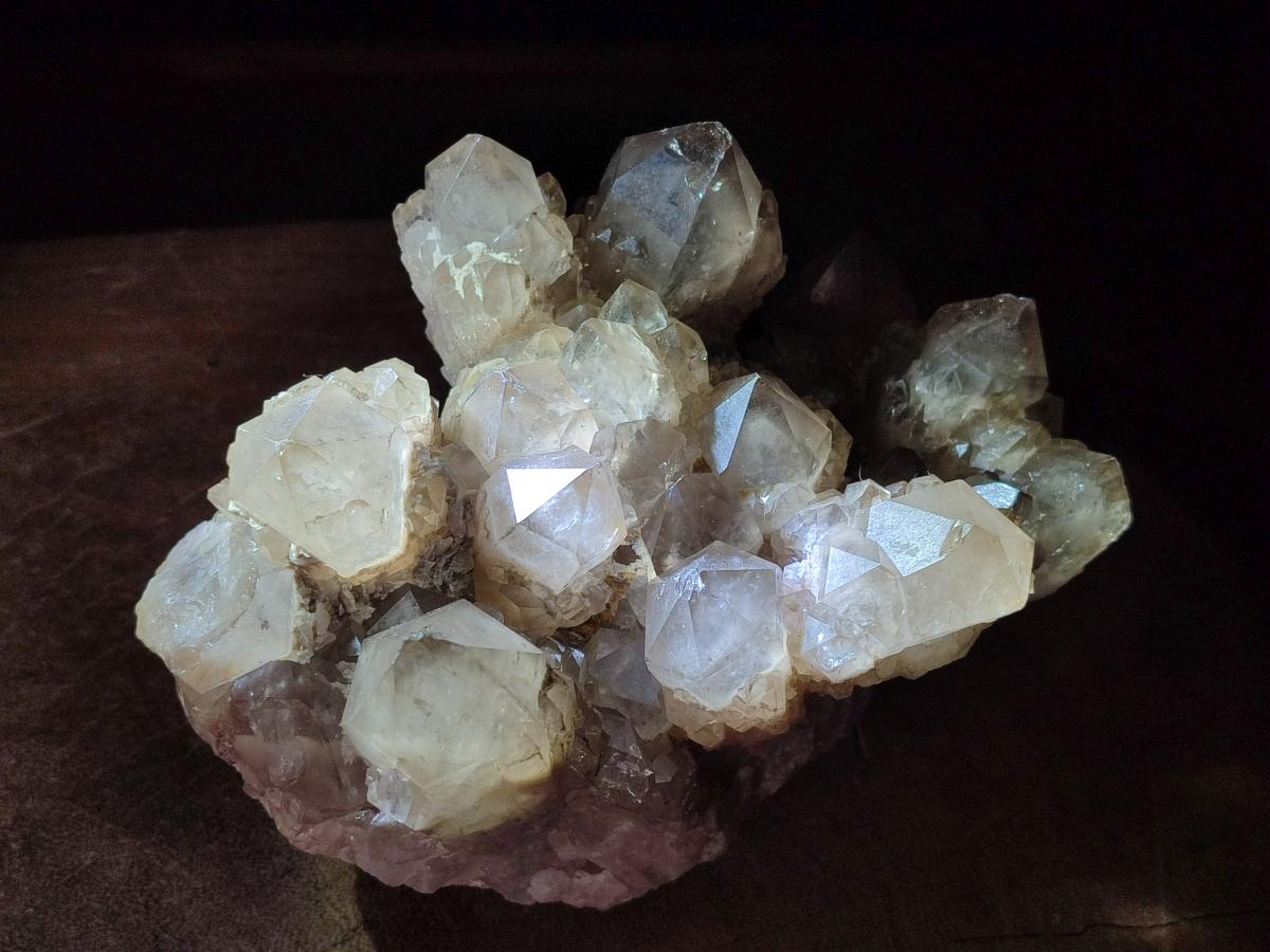 Natural Cascading White Phantom Smokey Luena Quartz Clusters x 2 From Luena, Congo