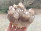 Natural Cascading White Phantom Smokey Luena Quartz Clusters x 2 From Luena, Congo