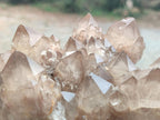 Natural Cascading White Phantom Smokey Luena Quartz Clusters x 2 From Luena, Congo