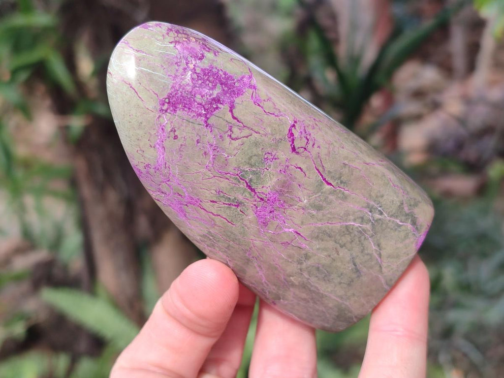 Polished Stichtite Standing Display Pieces and Free Forms x 4 From Barberton, South Africa - Toprock Gemstones and Minerals 