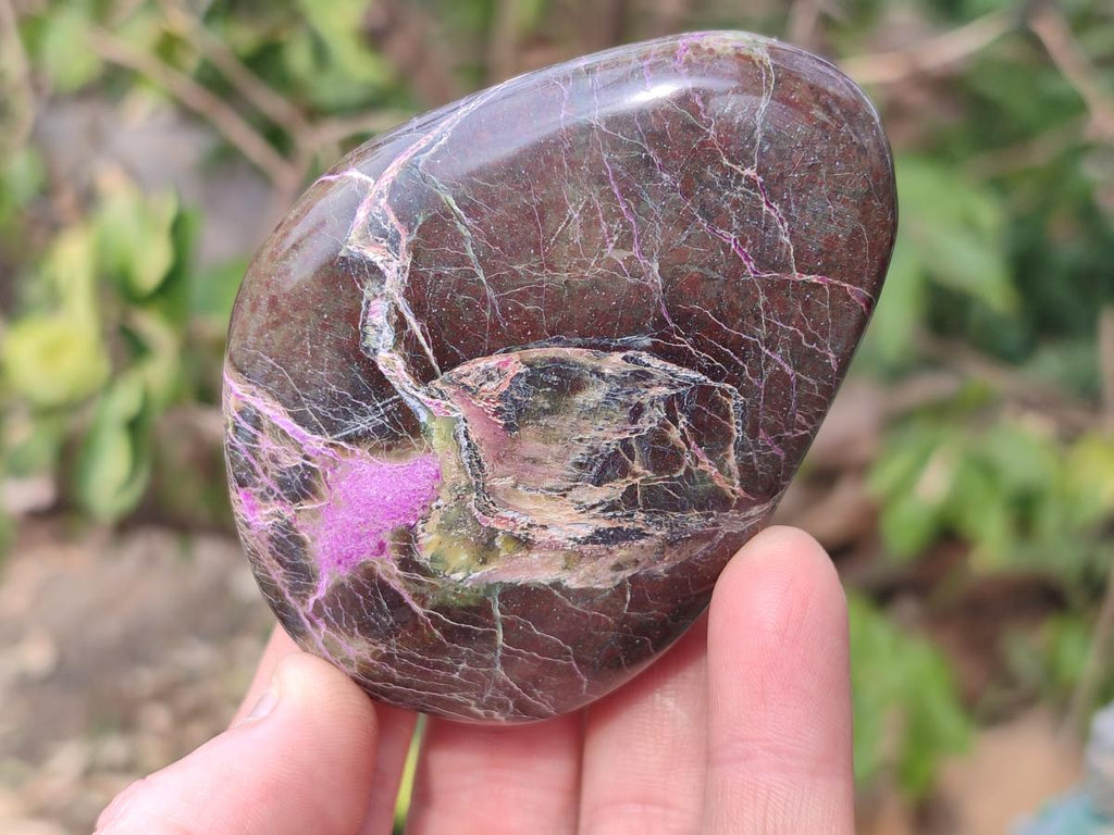 Polished Stichtite Standing Display Pieces and Free Forms x 4 From Barberton, South Africa - Toprock Gemstones and Minerals 