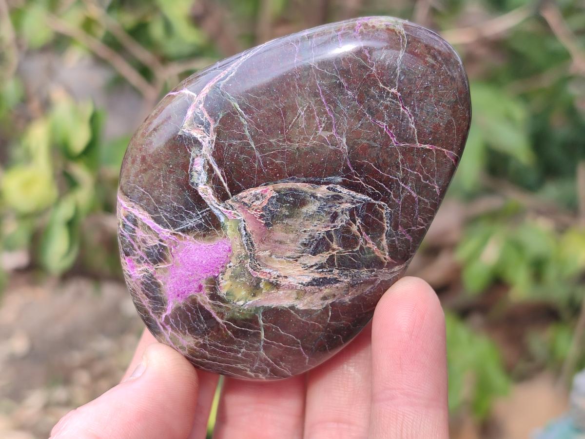 Polished Stichtite Standing Display Pieces and Free Forms x 4 From Barberton, South Africa - Toprock Gemstones and Minerals 
