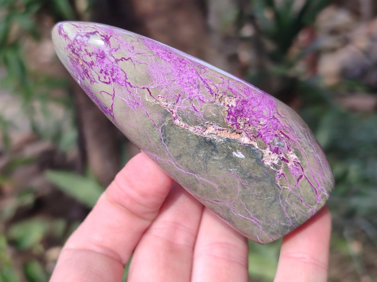Polished Stichtite Standing Display Pieces and Free Forms x 4 From Barberton, South Africa - Toprock Gemstones and Minerals 