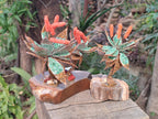 Hand Made Twin and Single Aloe Gemstone Stone Art Trees x 2 From South Africa - Toprock Gemstones and Minerals 
