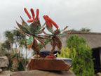 Hand Made Twin and Single Aloe Gemstone Stone Art Trees x 2 From South Africa - Toprock Gemstones and Minerals 