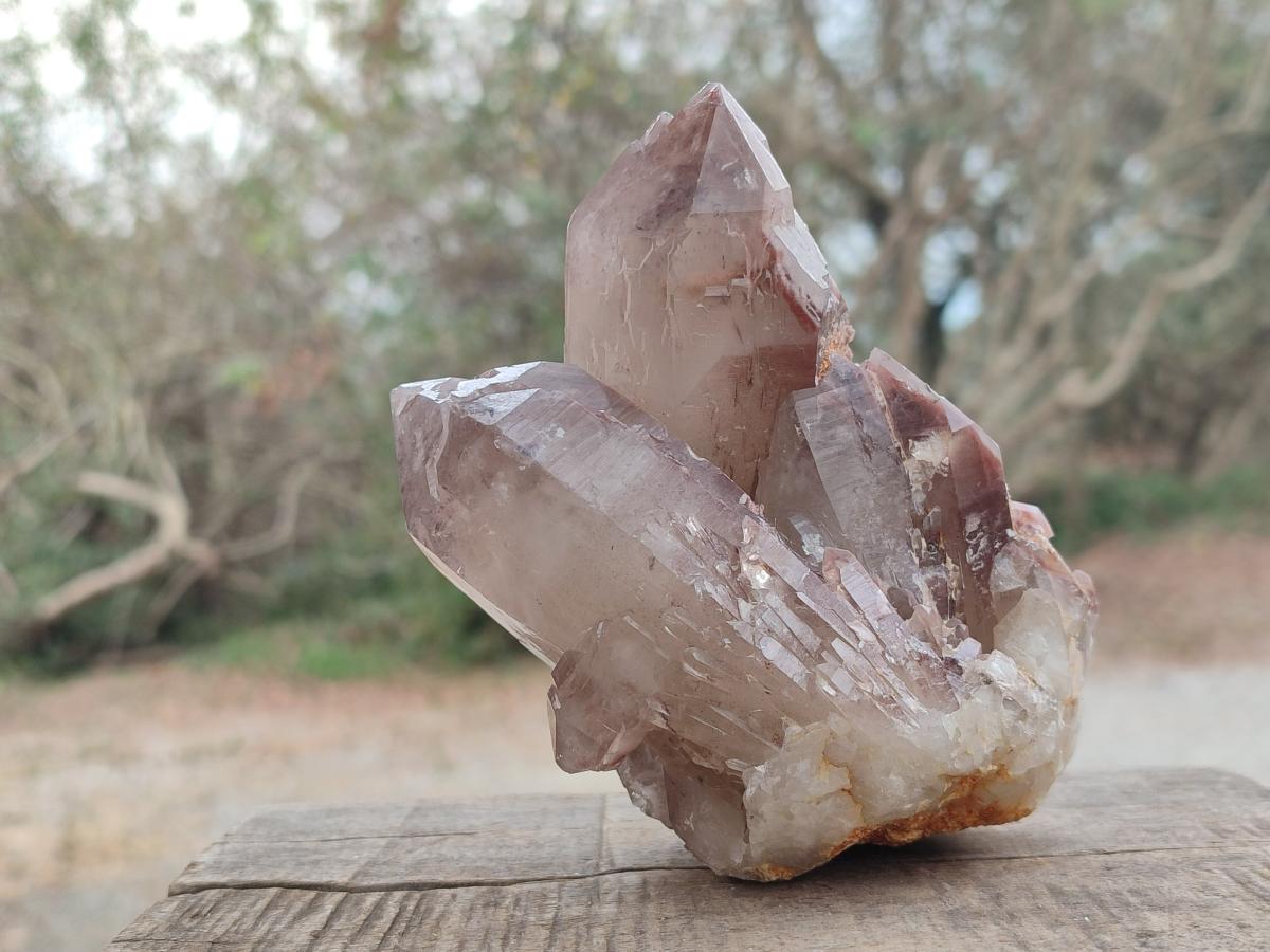 Natural Red Hematoid Quartz Clusters x 2 From Karoi, Zimbabwe