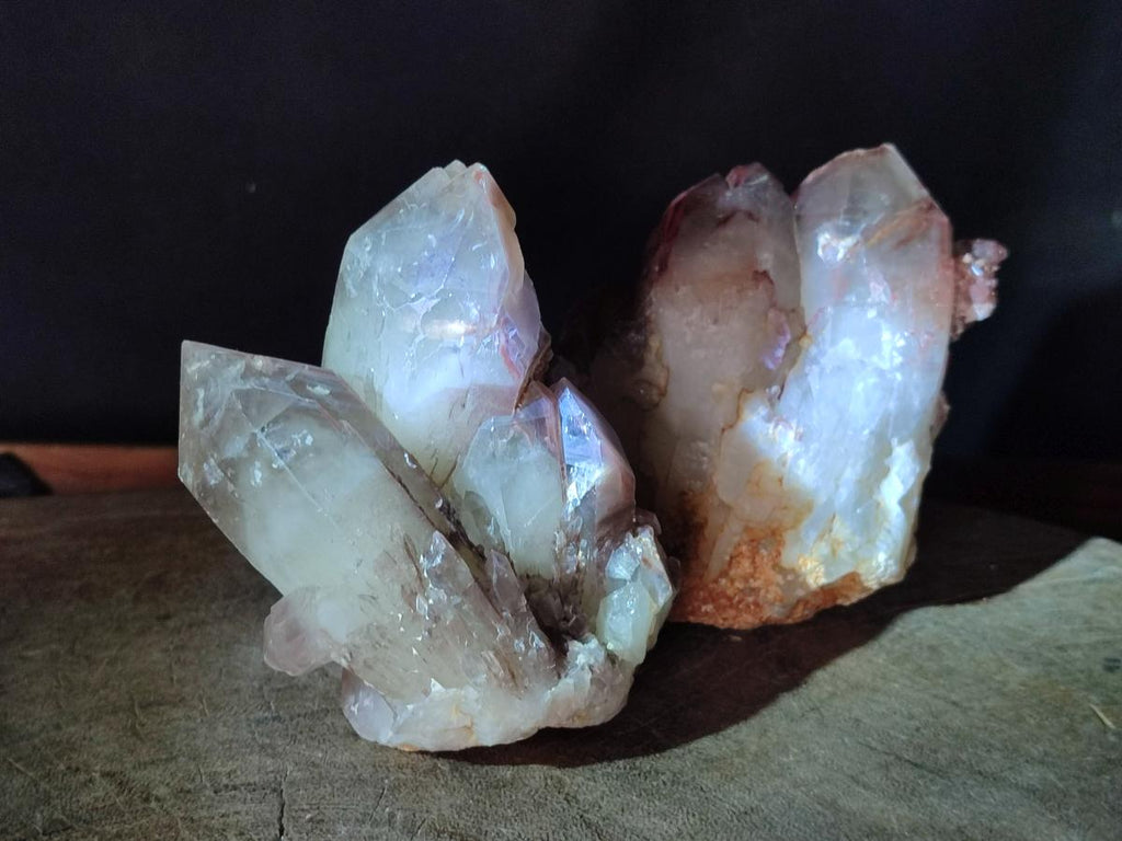 Natural Red Hematoid Quartz Clusters x 2 From Karoi, Zimbabwe