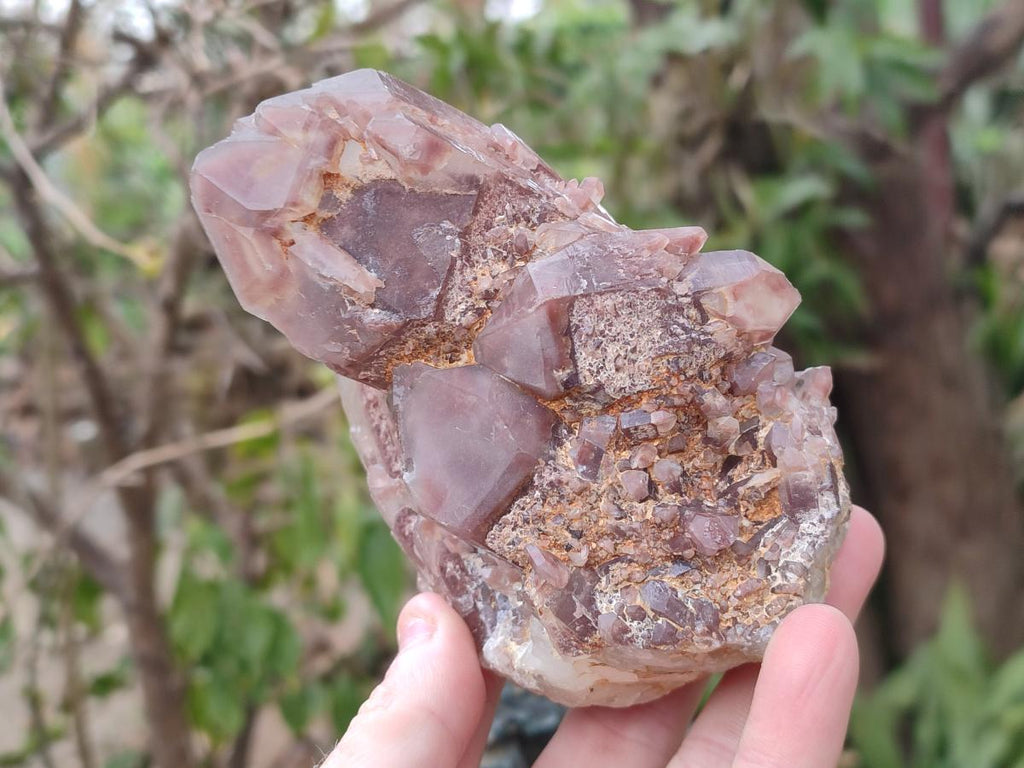 Natural Red Hematoid Quartz Clusters x 2 From Karoi, Zimbabwe