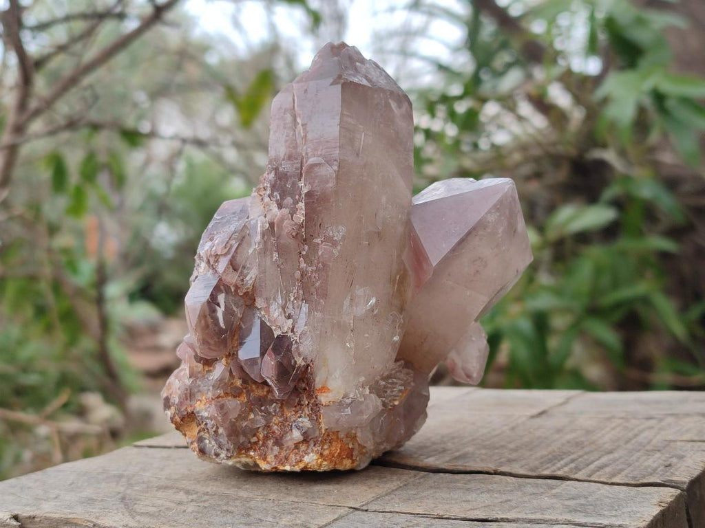Natural Red Hematoid Quartz Clusters x 2 From Karoi, Zimbabwe