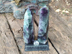 Polished Watermelon Fluorite Display Crystals x 4 From Uis, Namibia