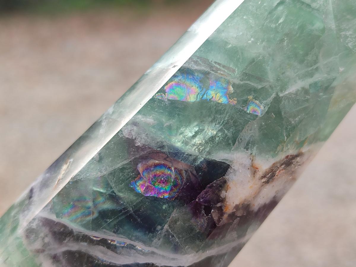 Polished Watermelon Fluorite Display Crystals x 4 From Uis, Namibia