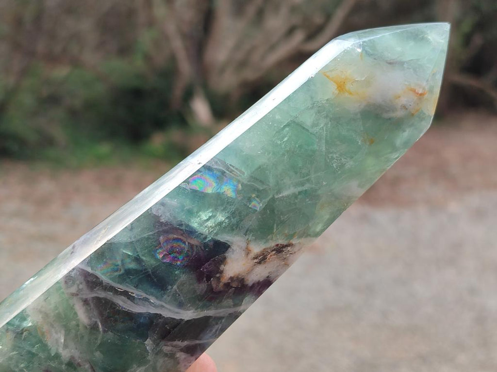 Polished Watermelon Fluorite Display Crystals x 4 From Uis, Namibia