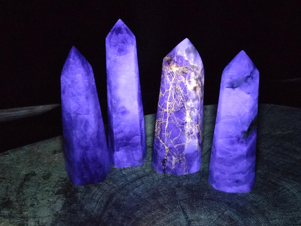 Polished Watermelon Fluorite Display Crystals x 4 From Uis, Namibia