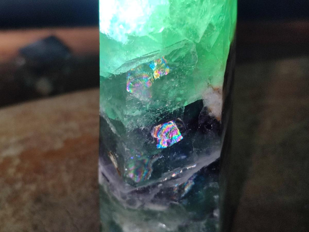 Polished Watermelon Fluorite Display Crystals x 4 From Uis, Namibia