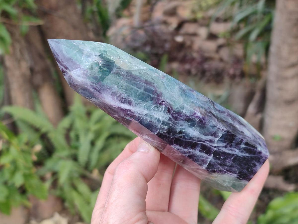 Polished Watermelon Fluorite Display Crystals x 4 From Uis, Namibia