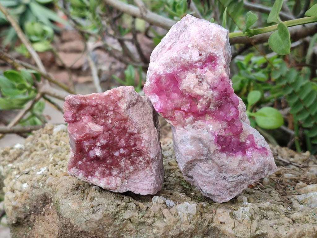 Natural Spherocobaltite Specimens with Heterogenite x 4 From Musonoi Mine, Congo