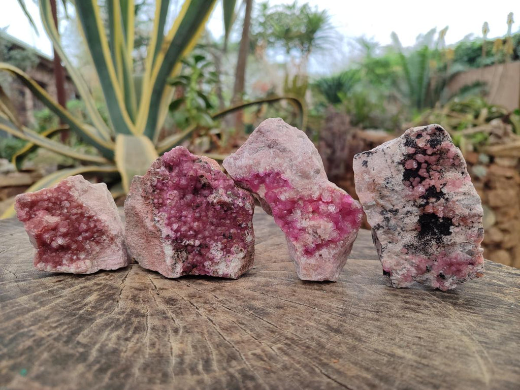Natural Spherocobaltite Specimens with Heterogenite x 4 From Musonoi Mine, Congo