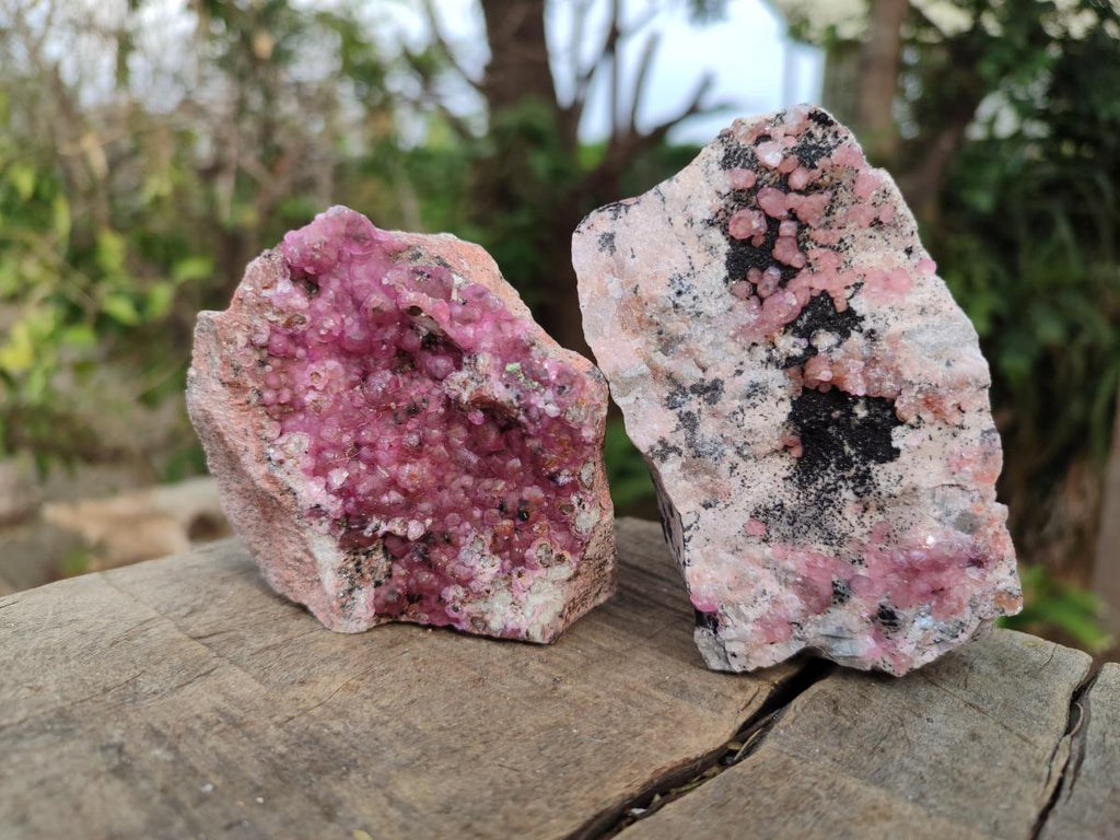 Natural Spherocobaltite Specimens with Heterogenite x 4 From Musonoi Mine, Congo