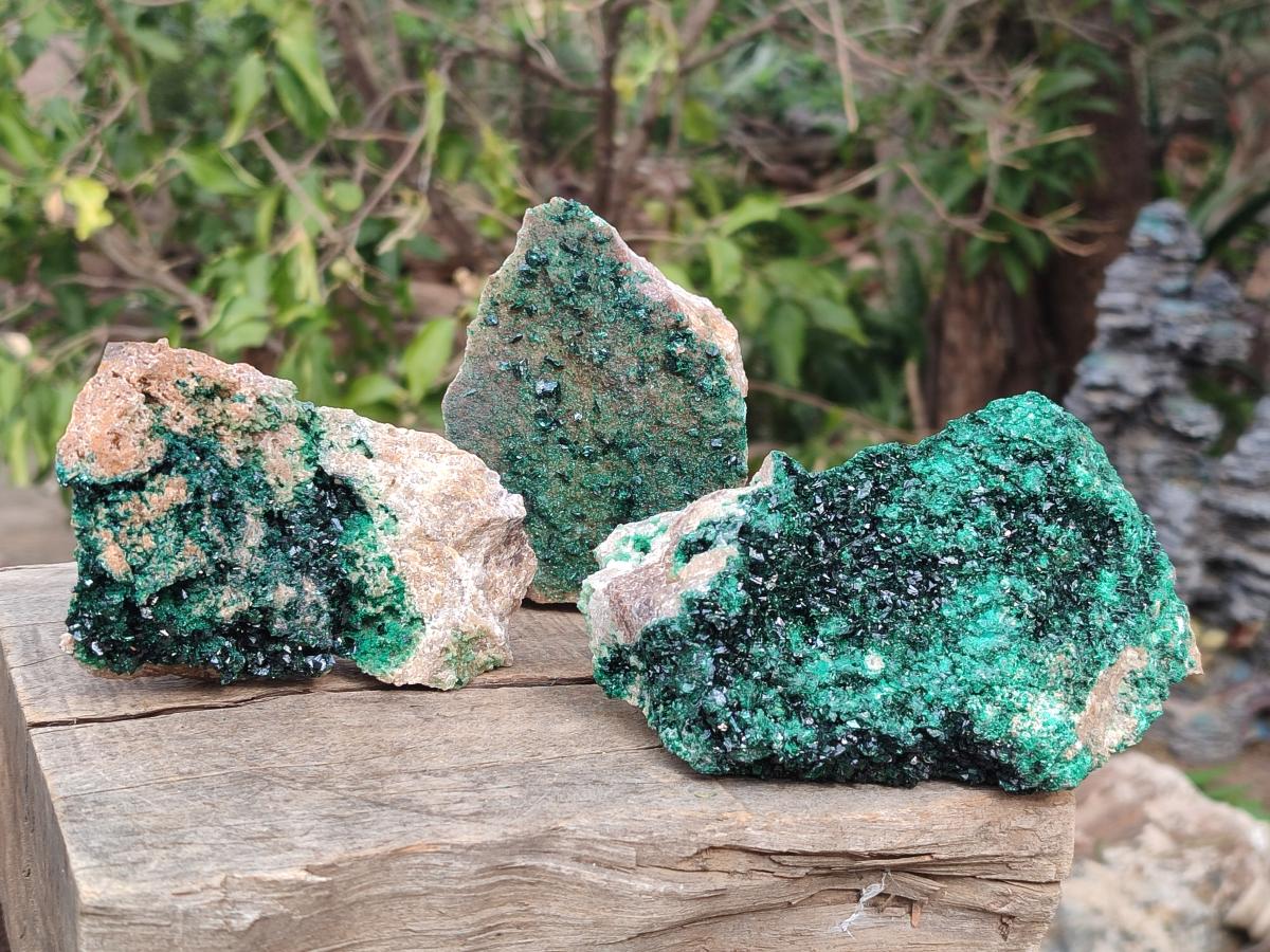 Natural Rare Crystalline Malachite Specimens x 6 From Tenke Fungurume, Congo