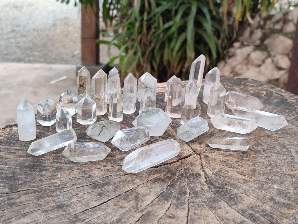 Polished Quartz Crystals with Inclusions x 35 From Madagascar
