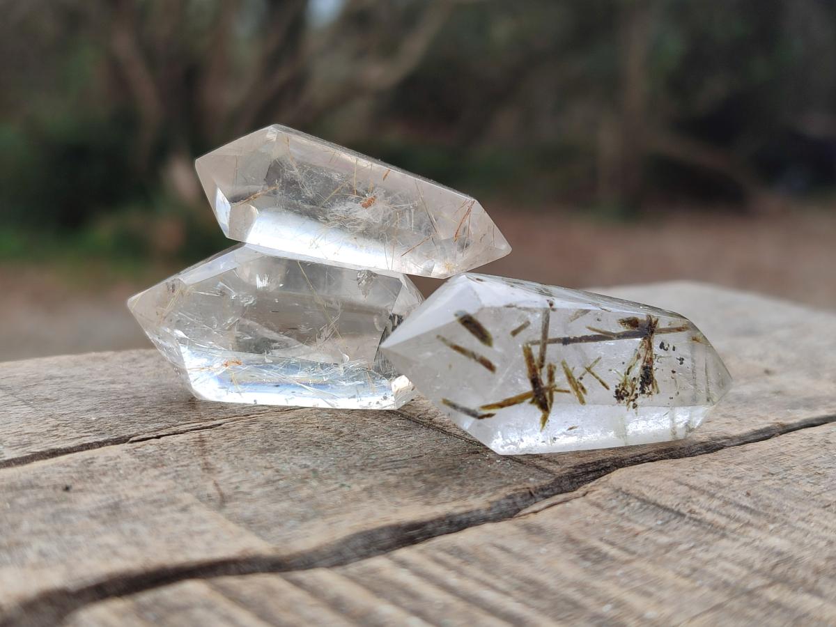 Polished Quartz Crystals with Inclusions x 35 From Madagascar