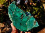 Polished and Natural Large Silky Malachite Specimens x 2 From Kasompe, Congo - Toprock Gemstones and Minerals 