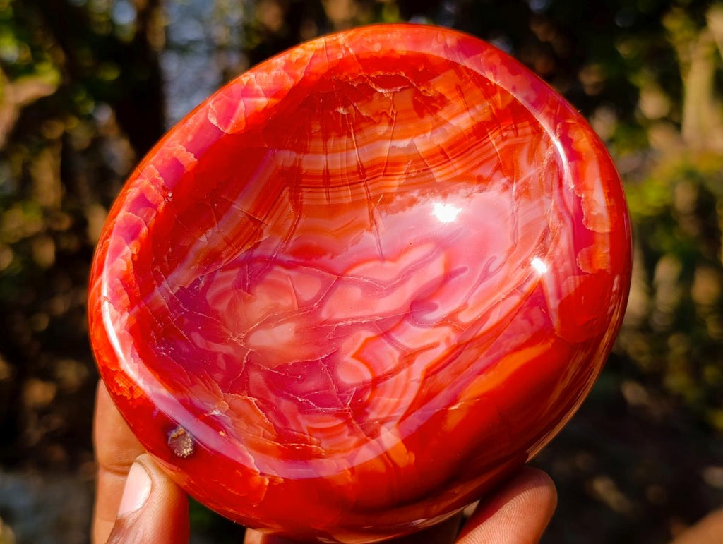 Polished and Natural Carnelian Agate Gemstone Bowls  x 3 From Madagascar - Toprock Gemstones and Minerals 