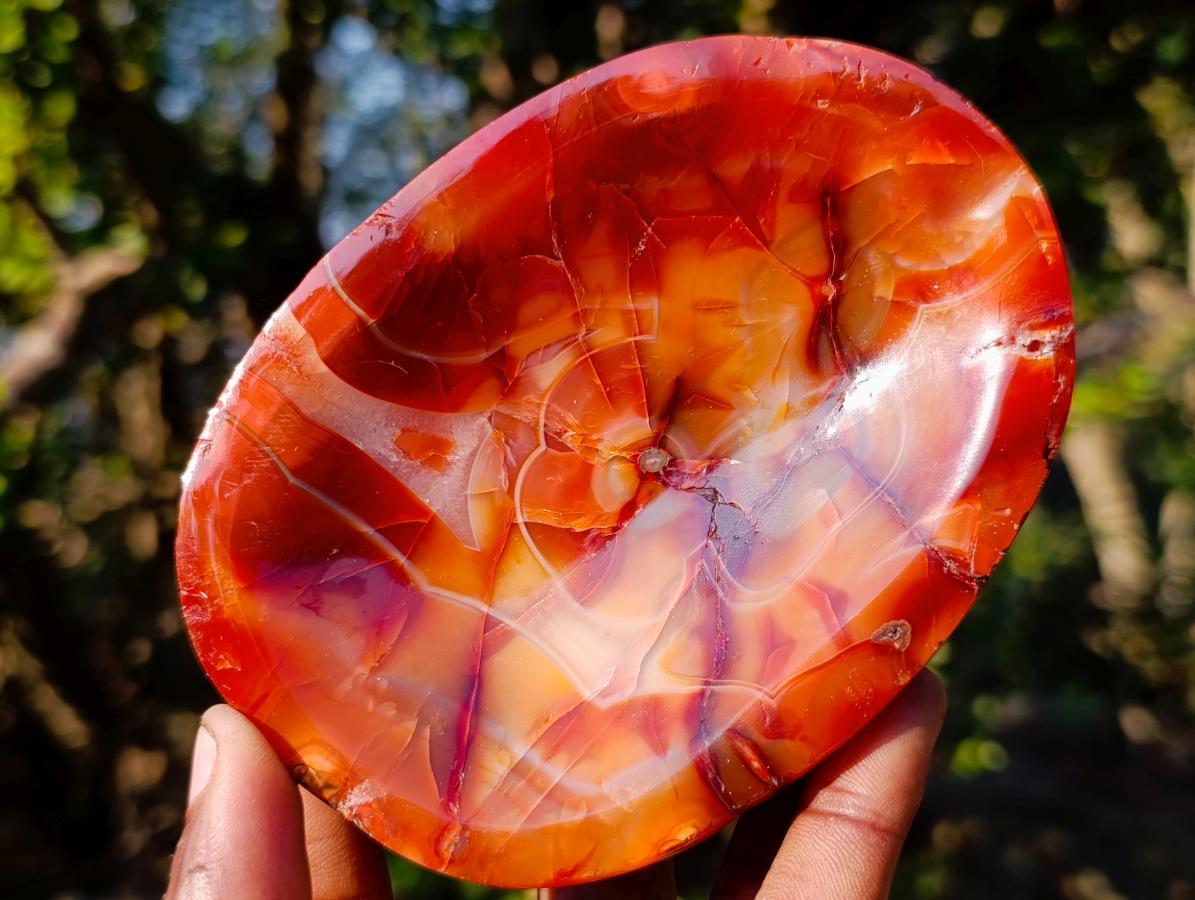 Polished and Natural Carnelian Agate Gemstone Bowls  x 3 From Madagascar - Toprock Gemstones and Minerals 