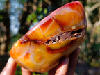 Polished and Natural Carnelian Agate Gemstone Bowls  x 3 From Madagascar - Toprock Gemstones and Minerals 